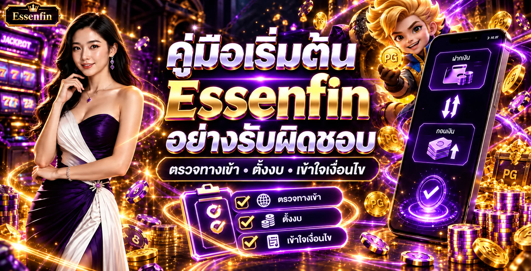 Essenfin คู่มือเริ่มต้น | ทางเข้า สมัคร และตั้งงบ